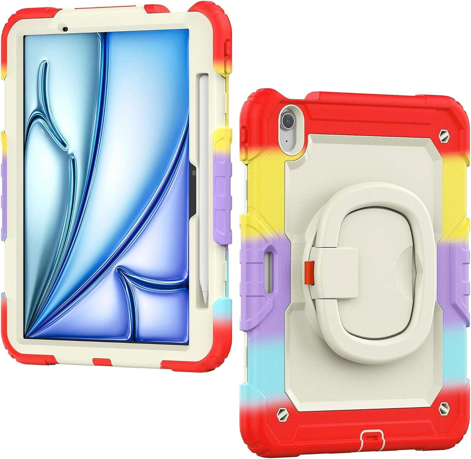 Ốp lưng chống sốc iPad Air 11 inch 2024 (3 lớp bảo vệ siêu bền, tay cầm xoay 360 độ)